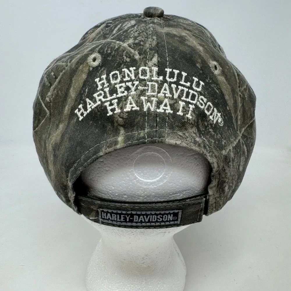 Harley-Davidson Honolulu Hawaii Camo Hat Motorcycle Embroidered Logo Cap OSFA